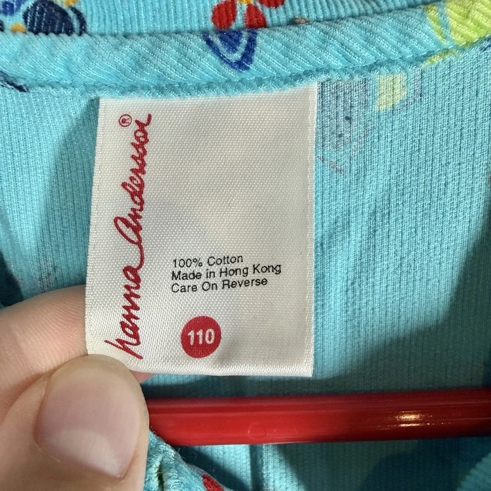 Hanna Andersson Corduroy Dress Size 5 110 Bright Blue Floral Whimsy Twee Kidcore